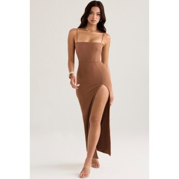 HOUSE OF CB Jaida Dress Toast Corset Maxi Dress M Medium - Picture 4 of 13